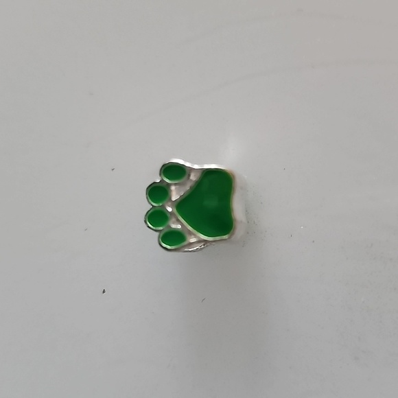 Paw Print Pandora Compatable  Charm Green - Picture 4 of 4